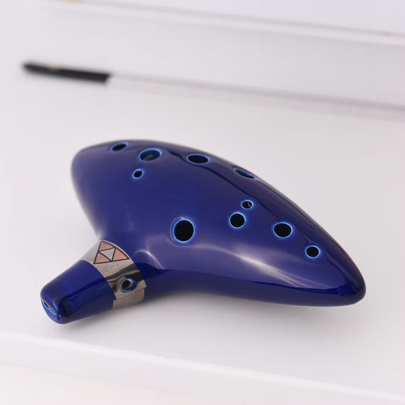 Ocarina Ceramic - 12-Loch-Ocarina aus Keramik, Alt-C-Blasinstrument mit Liederbuch,