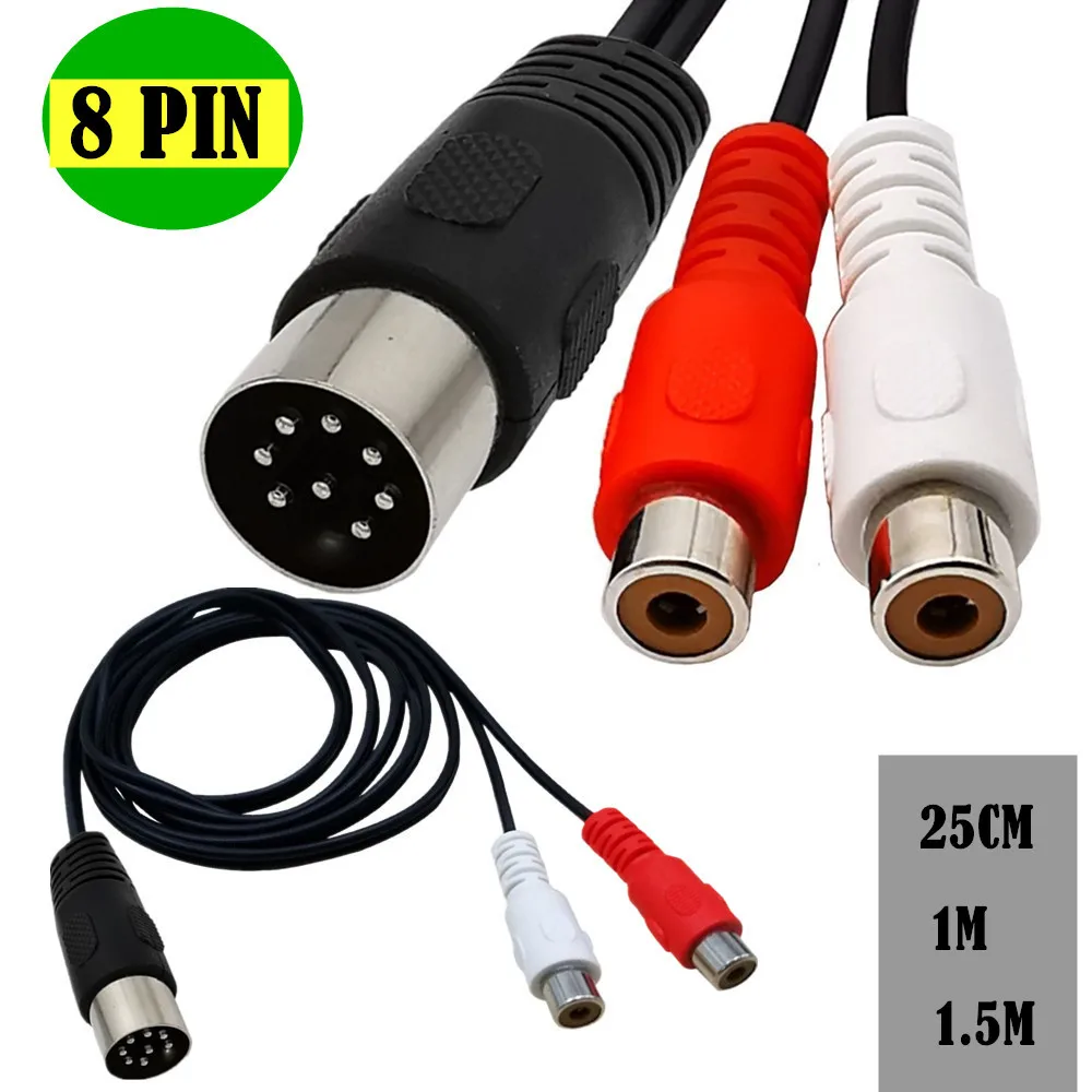Audio Music Instrumental - Din 8 Pin auf 2RCA Kabel