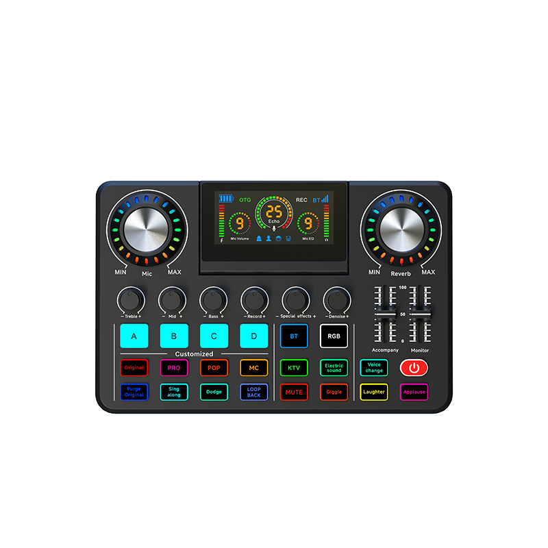 Audio Music Changer - F668 Audio-Mixer, Live-Soundkarte mit DJ-Mixer-Effekten &
