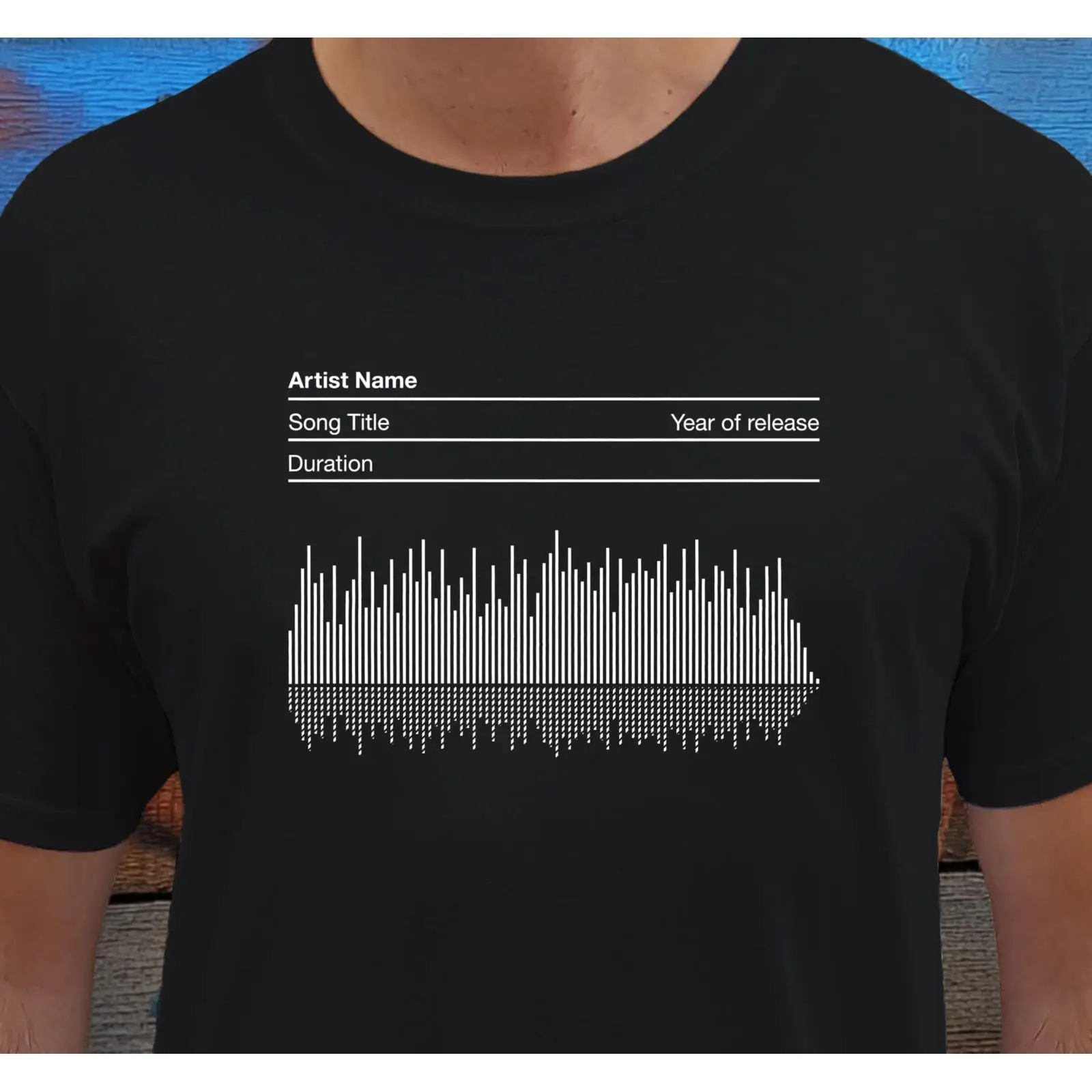 Music Song Audio - Personalisiertes Soundwave-T-Shirt, handdesigntes Song-Audio-Art-Kunstwerk, individuelle Musik,