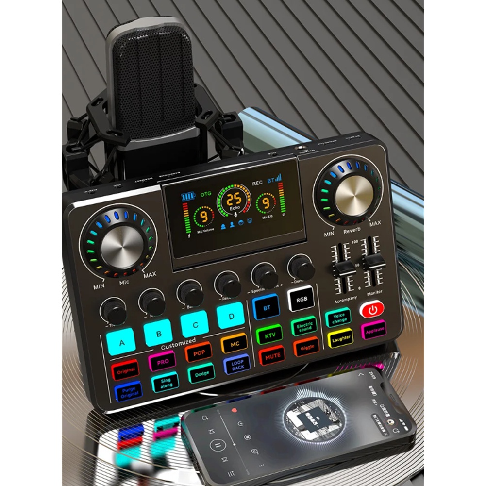 Audio Music Changer - DTC5 Audio-Mixer, Live-Soundkarte mit DJ-Mixer-Effekten &