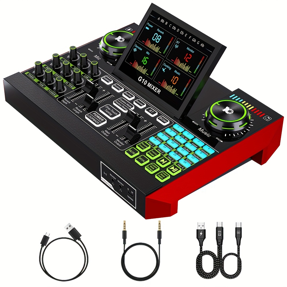 Audio Music Changer - Tenlamp G10 Elektronischer Musikmixer, professionelle Studio-Aufnahmesoundkarte,