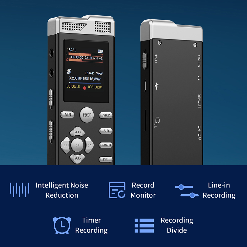 Sprachaktiviertes Dual-Mikrofo – Audio Music Recorder Bewertung und Preis